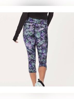 lululemon athletica Purple and Teal Marble Capri Leggings